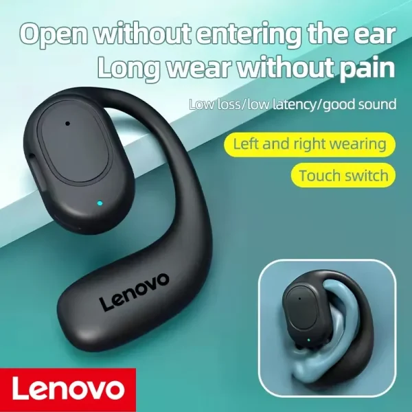 【Ready Stock+FREE Shipping+COD】In-ear business mini ear hook Wireless BT5.3 blue thoot Earphone Single Earbud Hands Free Call Stereo Music Headset Lenovo